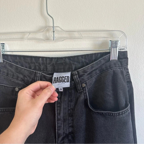 Ragged Black Jeans with back leg distressed jeans size 28 - Picture 4 of 5